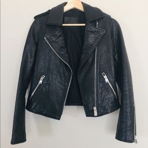 NWOT All Saints Hadi Leather Biker Jacket